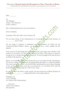 sample request letter for permission to use a venue sample request letter for permission to use a venue